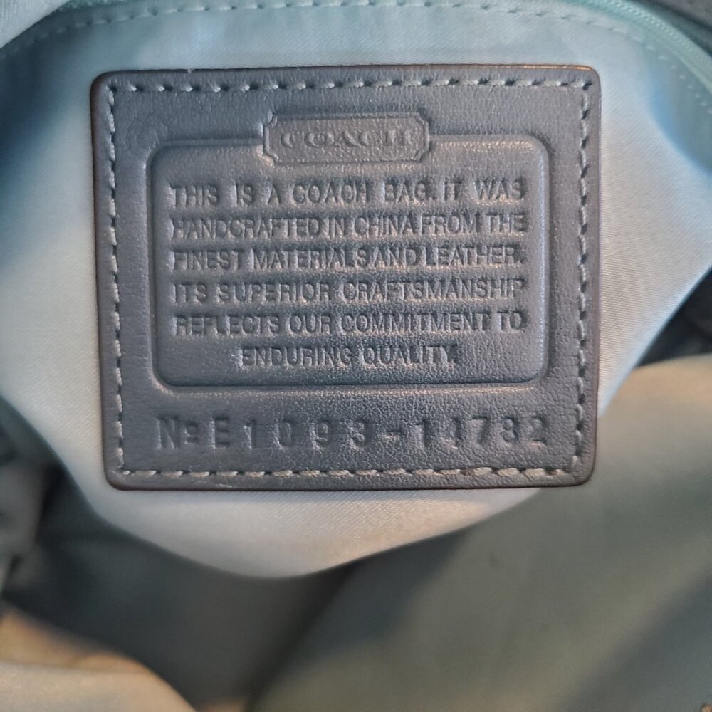 Coach Authentic Leather Satchel Teal Blue Gold Hardware 2009 w/ Certificat - Picture 12 of 16